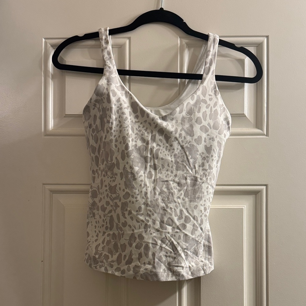 Lululemon Athletica White and Gray Tank Top